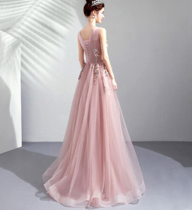 天使ピンク花嫁ウェディングドレス/結婚式礼服/パーティードレス